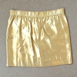 J. Crew NWOT Gold Silk Mini Skirt